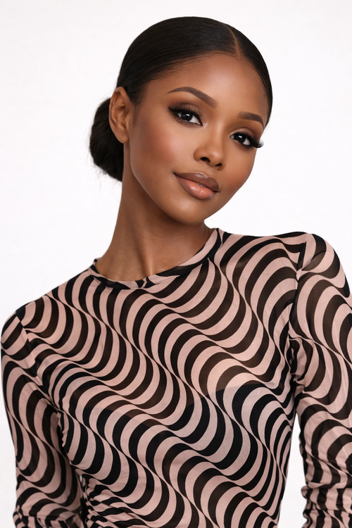 MESH TOP IN ZEBRA PRINT