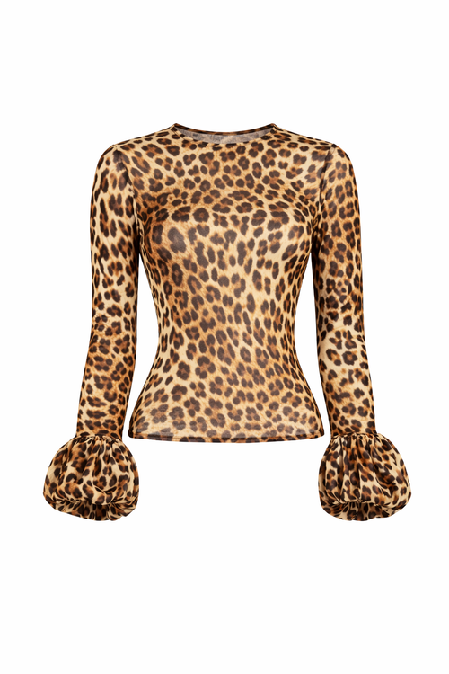 MESH TOP IN LEOPARD PRINT